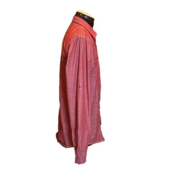 DRILL CLOTHING COMPANY Men's Vintage Rusty Red Button Down Casual Shirt Size L - Picture 6 of 11